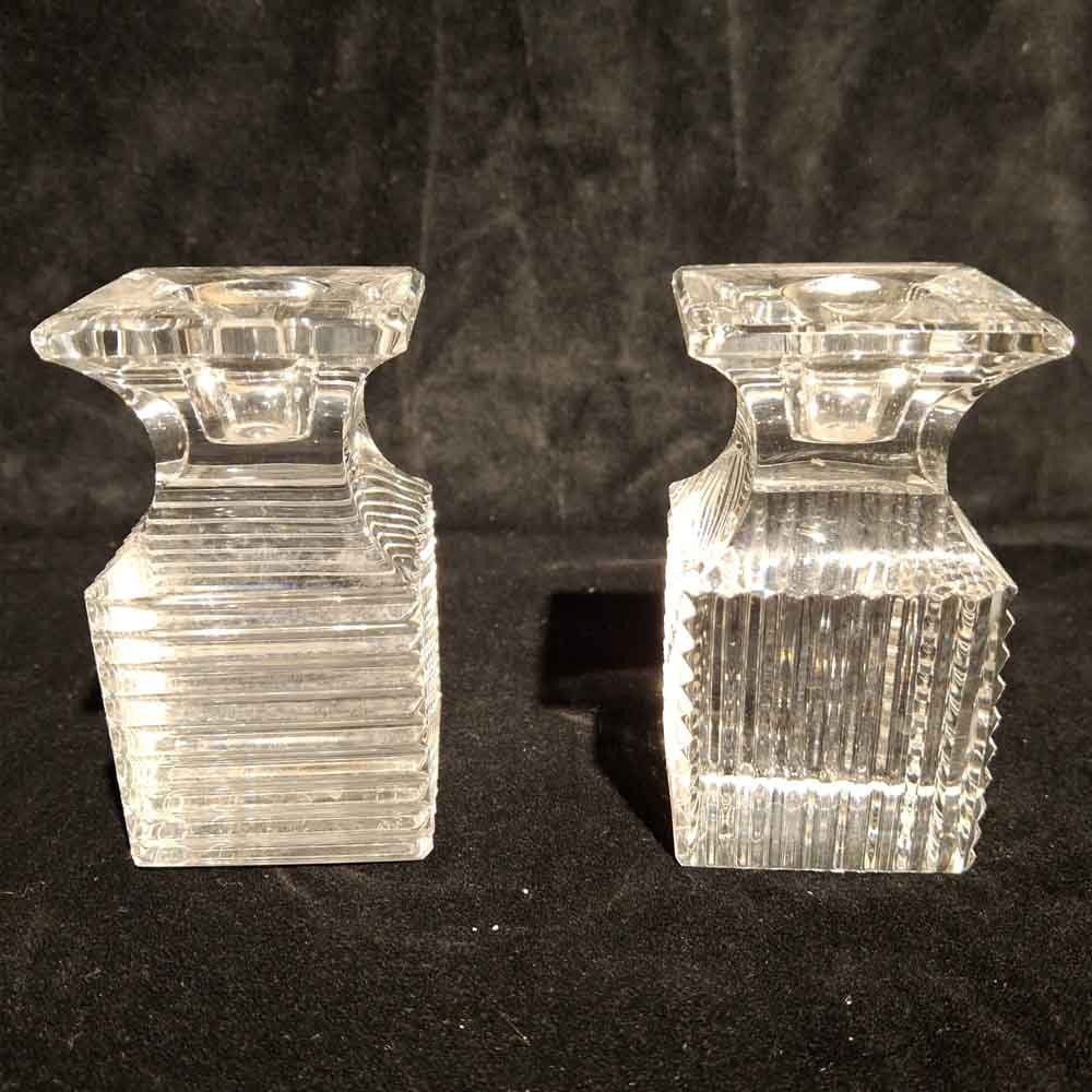 Art Deco Tarzı Geometrik Kristal Cam Şamdan Takımı