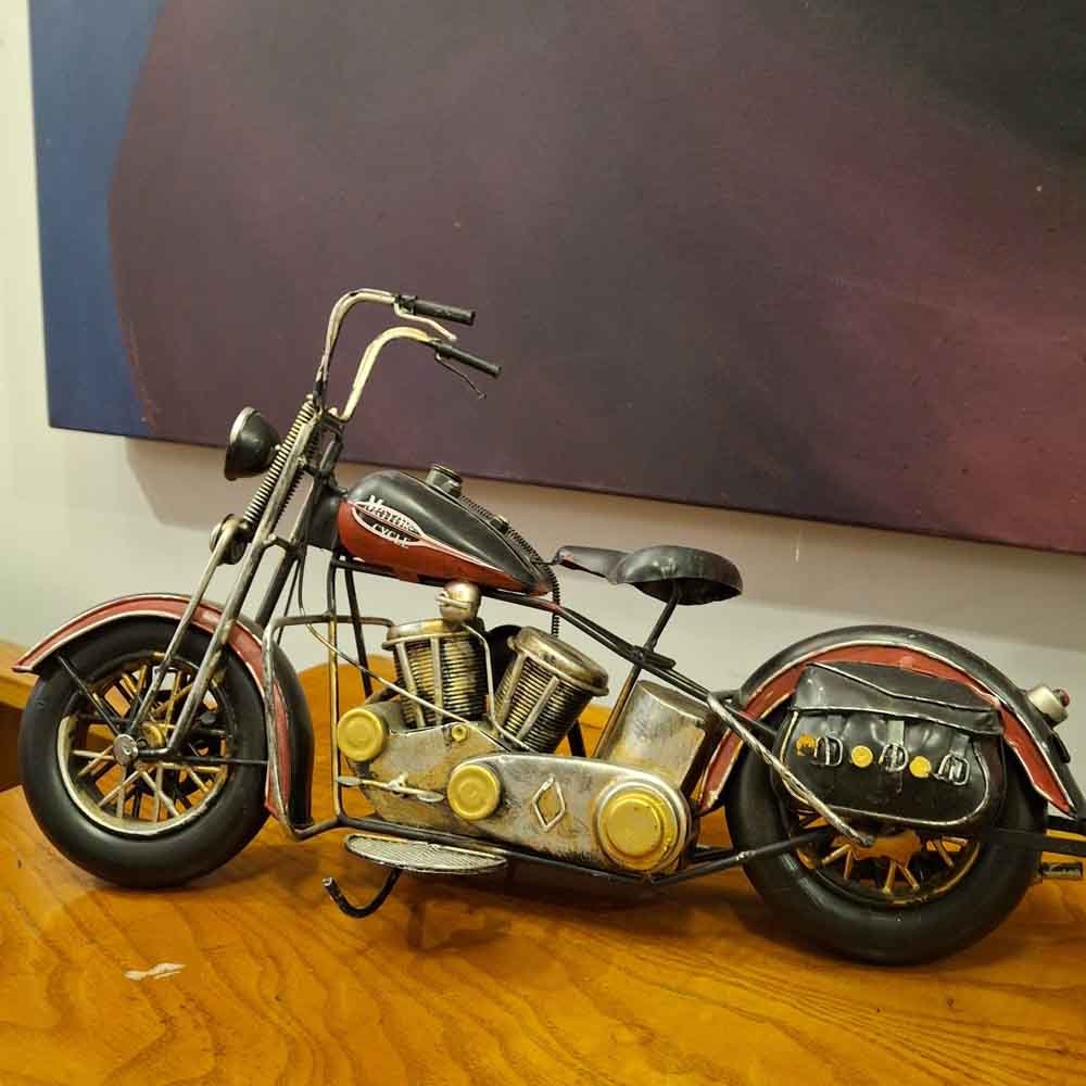 Dekoratif El Yapımı Metal Cruiser Motosiklet Modeli