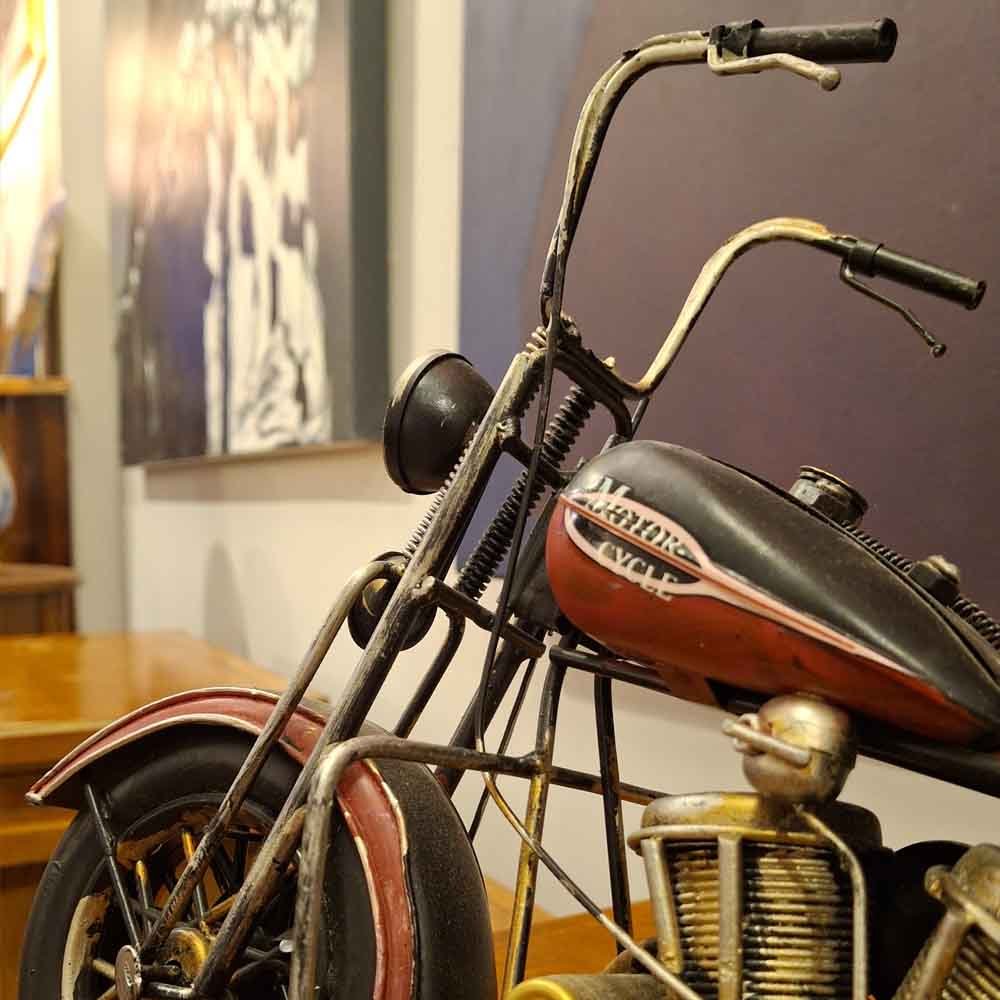 Dekoratif El Yapımı Metal Cruiser Motosiklet Modeli