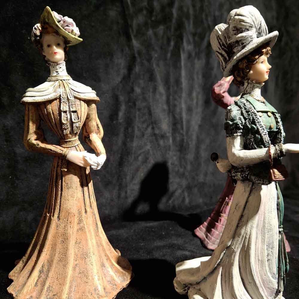 Edwardian Dönem Kadın Heykelcik Seti – 3’lü Koleksiyon