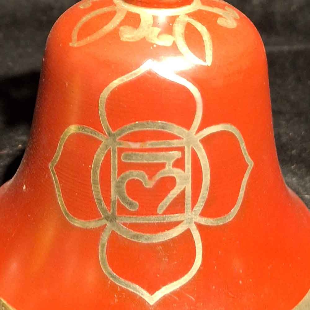 Kırmızı Tibet Çanı – Altın Vajra Saplı Meditasyon ve Ses Terapisi Çanı